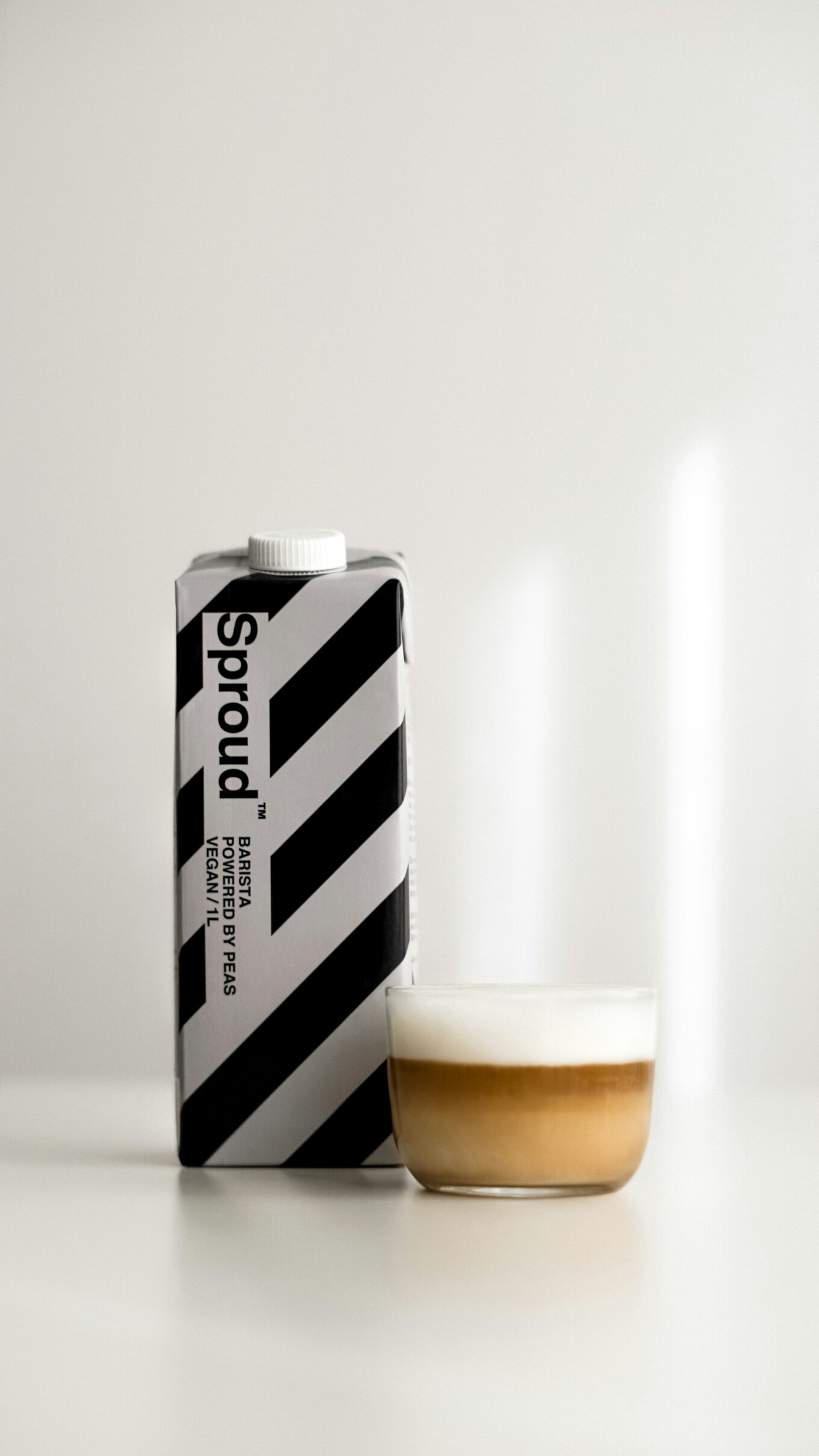sproud pea milk and coffee