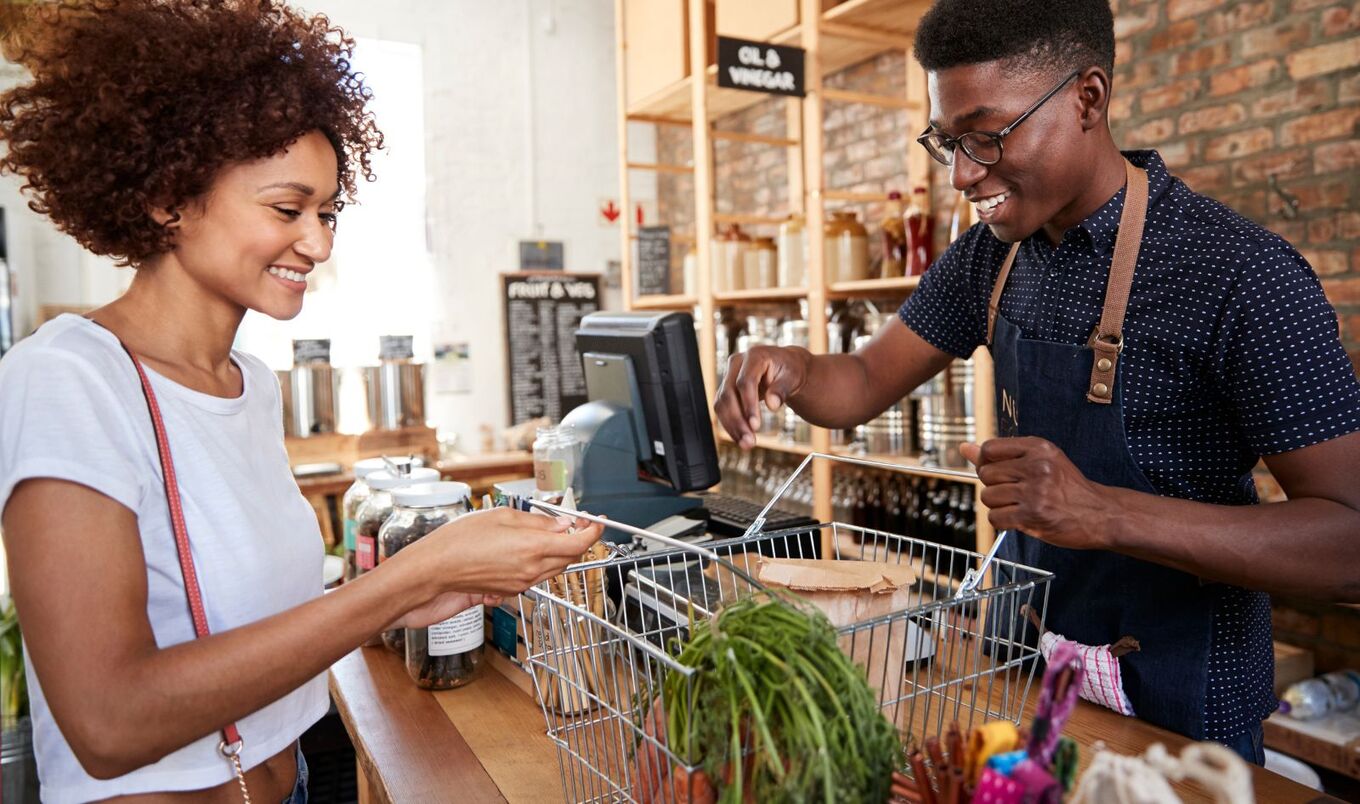 customer at cash register