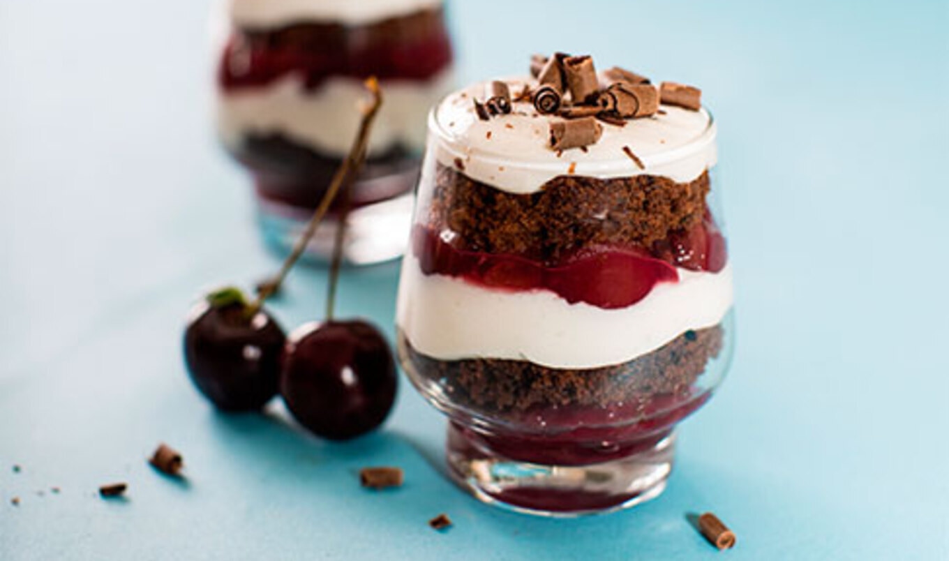 Vegan Black Forest Parfaits With Vanilla Cream