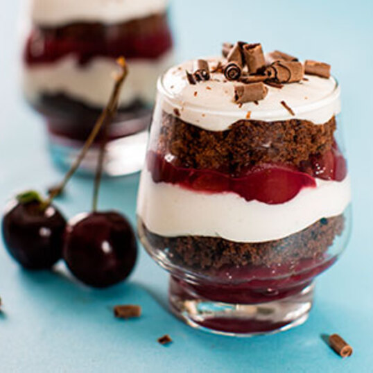 Vegan Black Forest Parfaits With Vanilla Cream