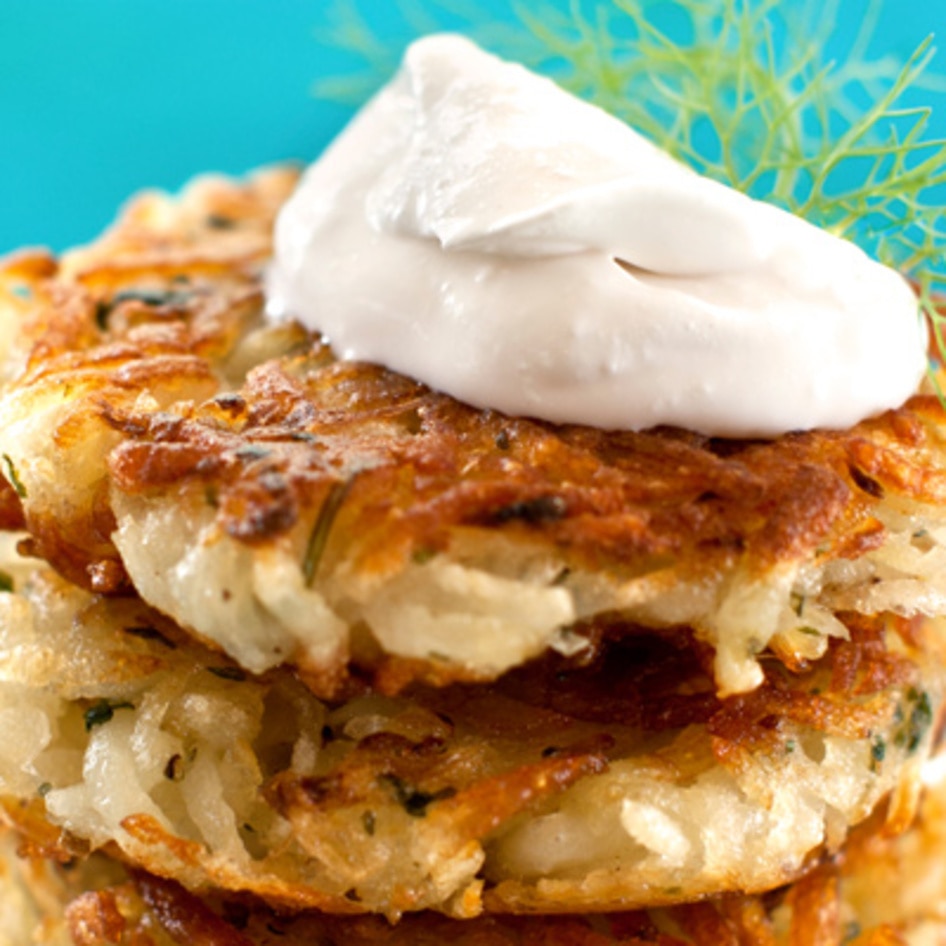 The Crispiest Vegan Potato Latkes&nbsp;