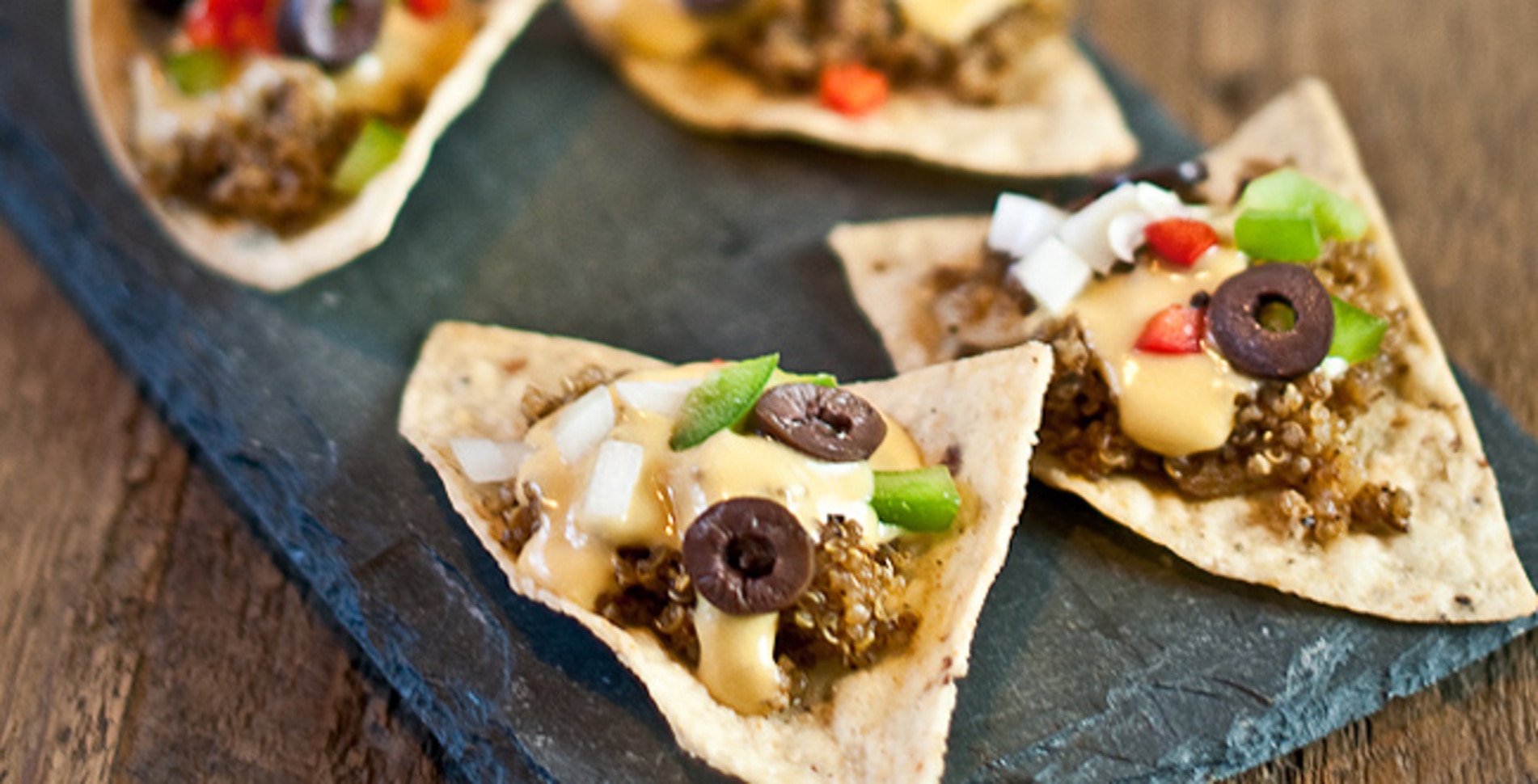 Cheesy Vegan Nachos With Quinoa Chili