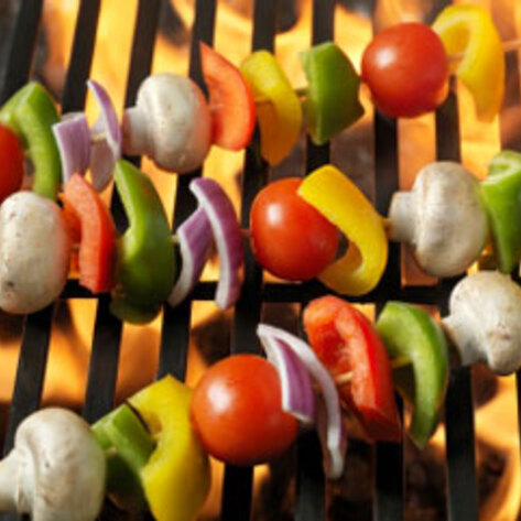 Tempeh-Nectarine Skewers