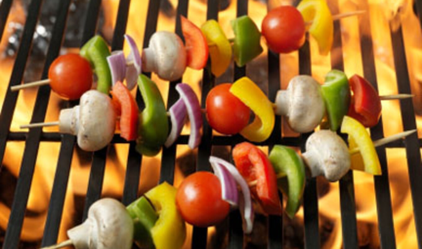 Tempeh-Nectarine Skewers