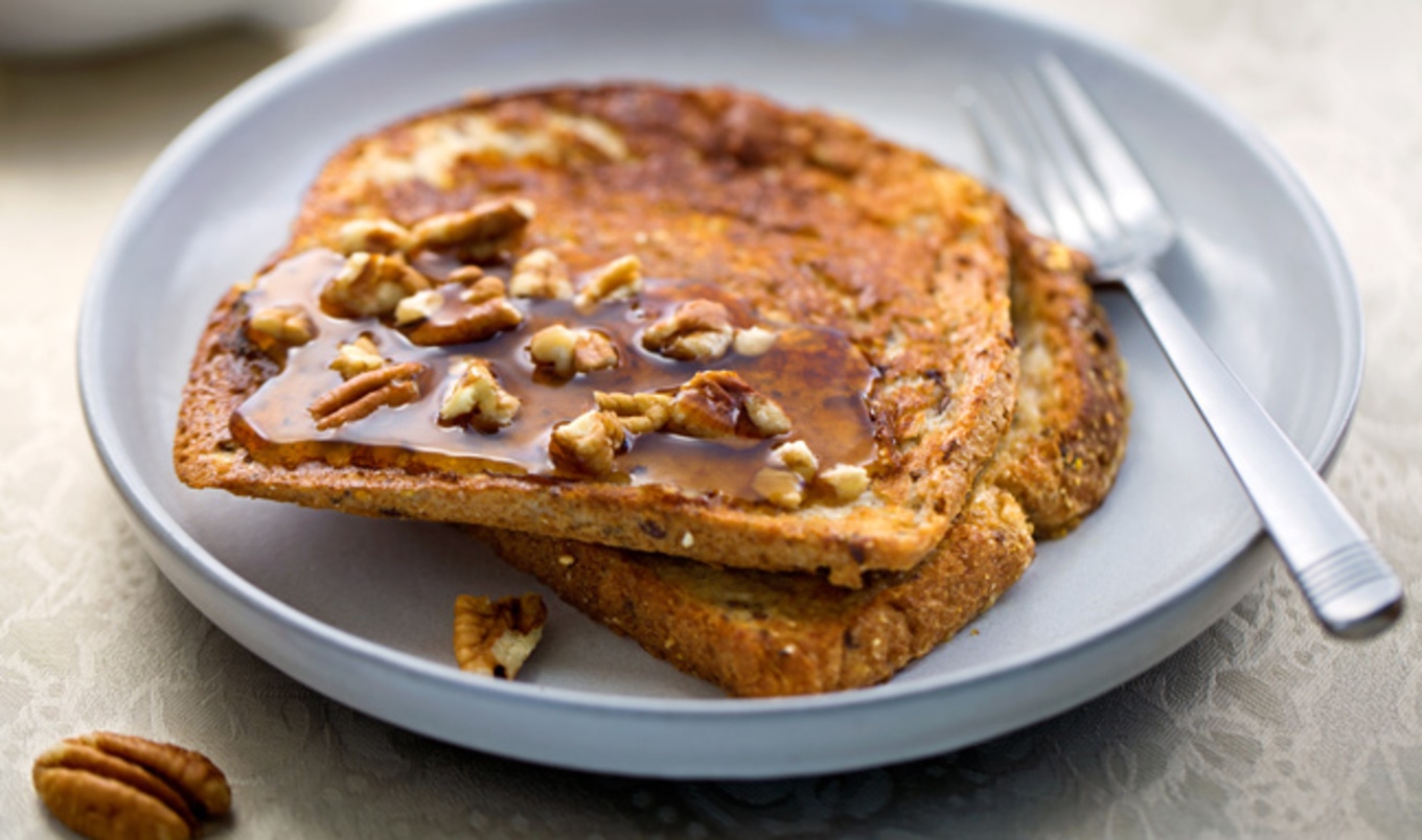 Super Simple Vegan Maple Pecan French Toast