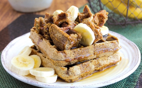 Vegan Banana-Oat Waffles