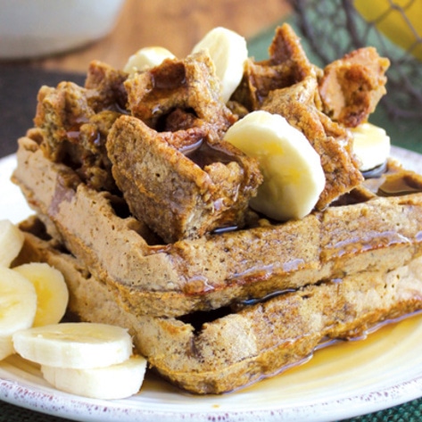Vegan Banana Oat Waffles