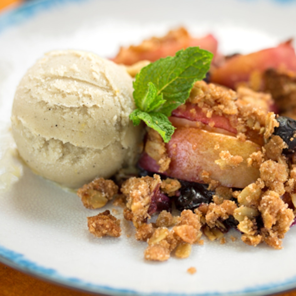 Easy Vegan Blueberry Nectarine Fruit Crisp (Gluten-Free!)