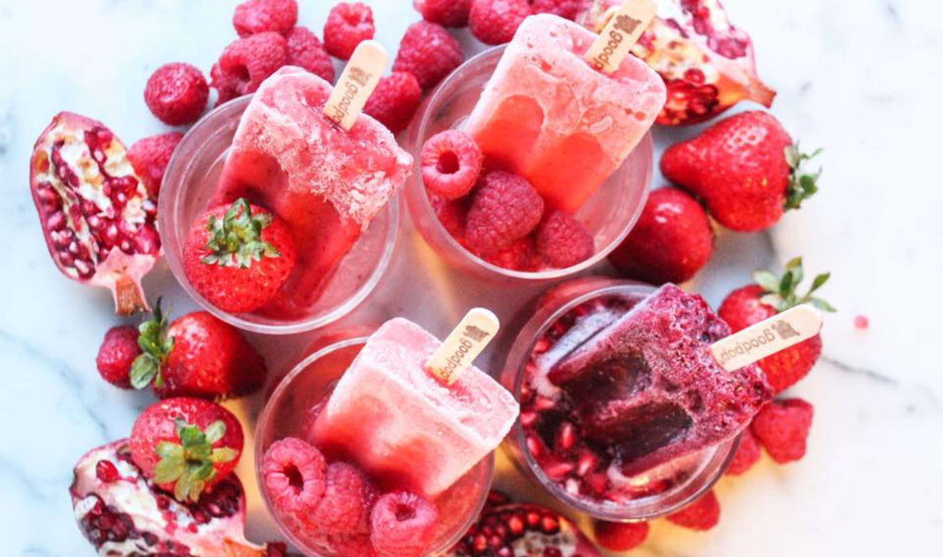 Vegan Hibiscus Mint Popsicles