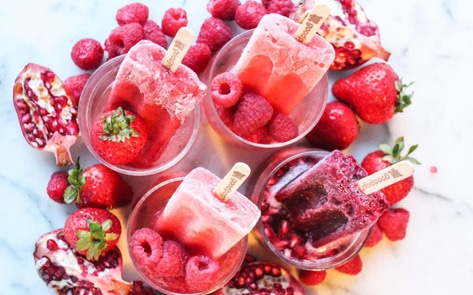 Vegan Hibiscus Mint Popsicles