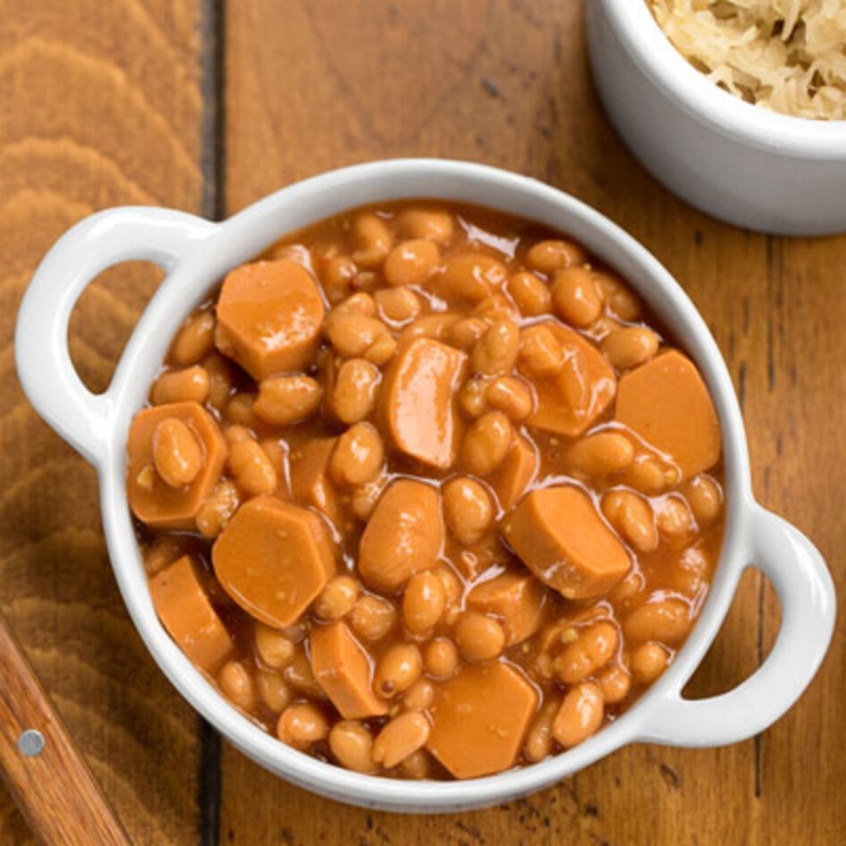 Ridiculously Simple Vegan Baked Beans and Franks