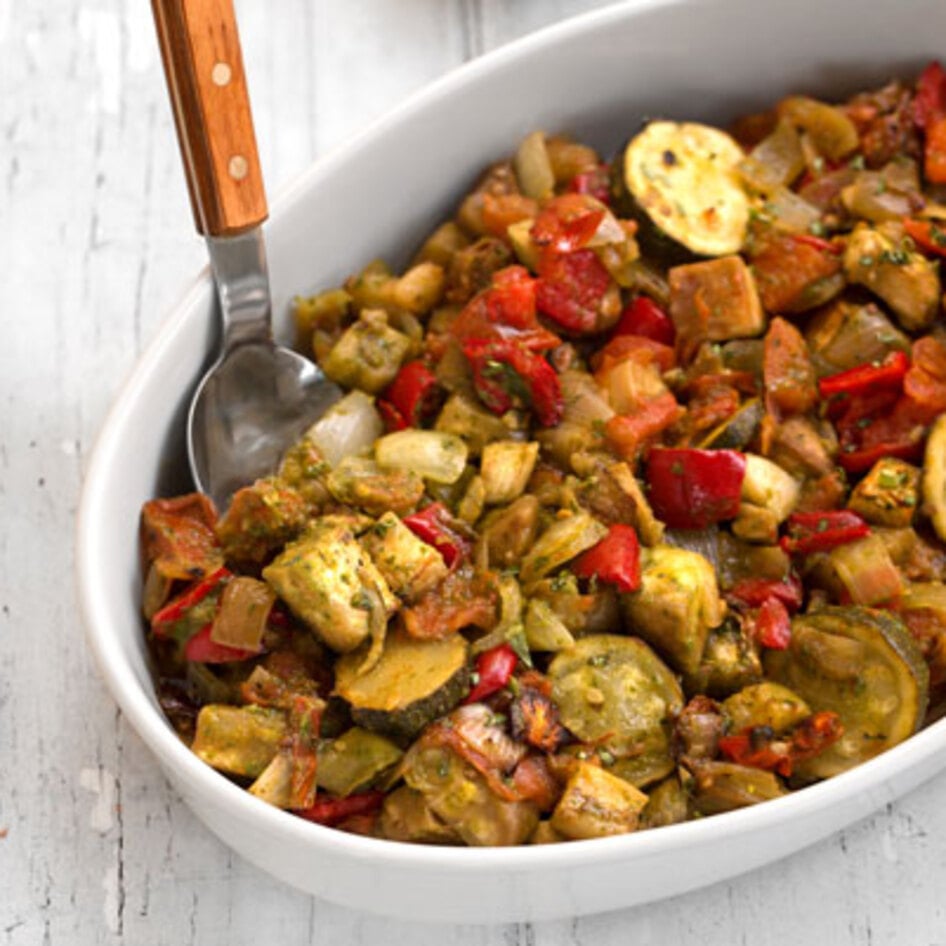 Vegan Roasted Ratatouille With Basil Pistou