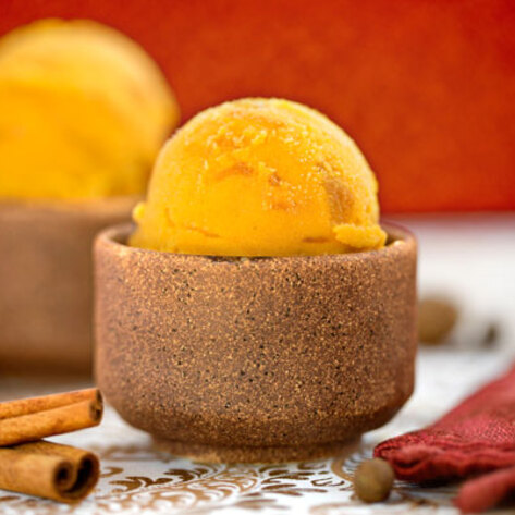 Vegan Pumpkin Spice Frozen Yogurt