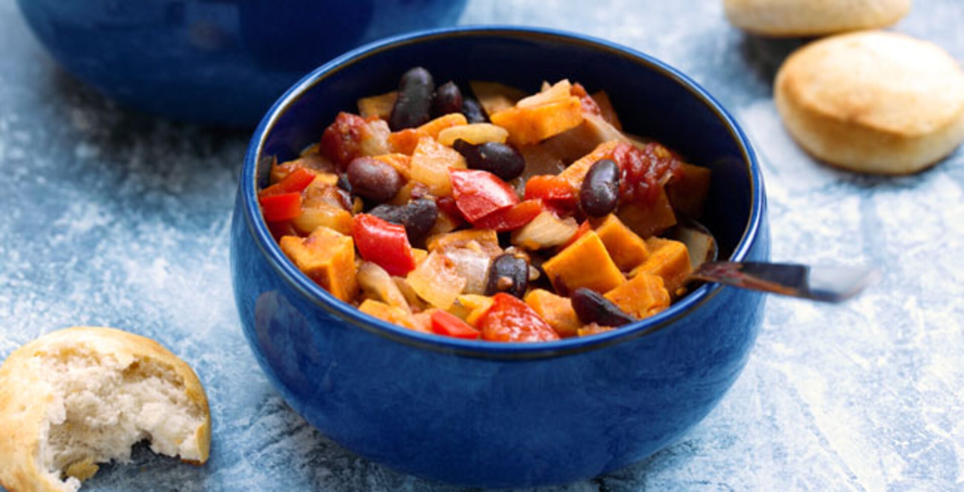 Sweet Potato Chili With Tomatoes and Kidney Beans