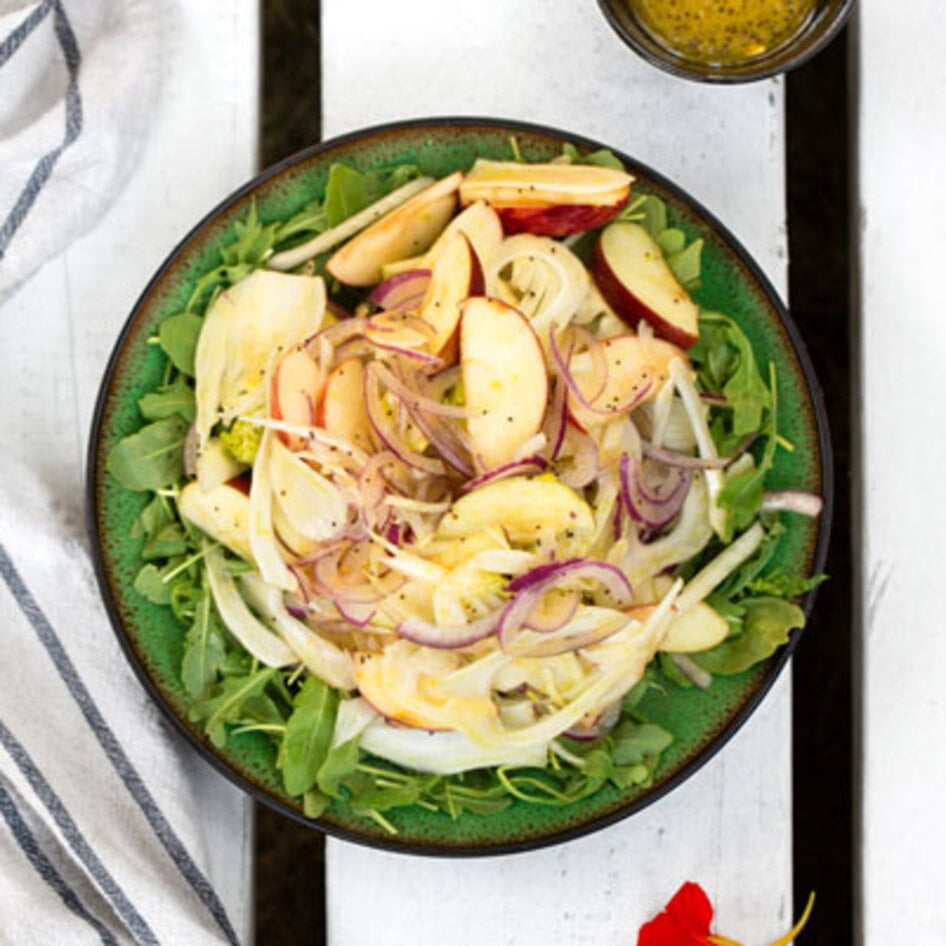 Apple Fennel Salad With Orange Poppy Seed Dressing