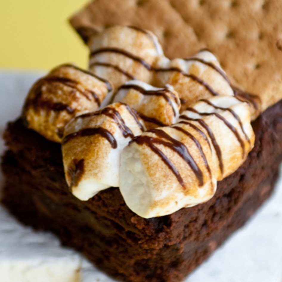 Gooey Vegan S'mores Coffee Brownies