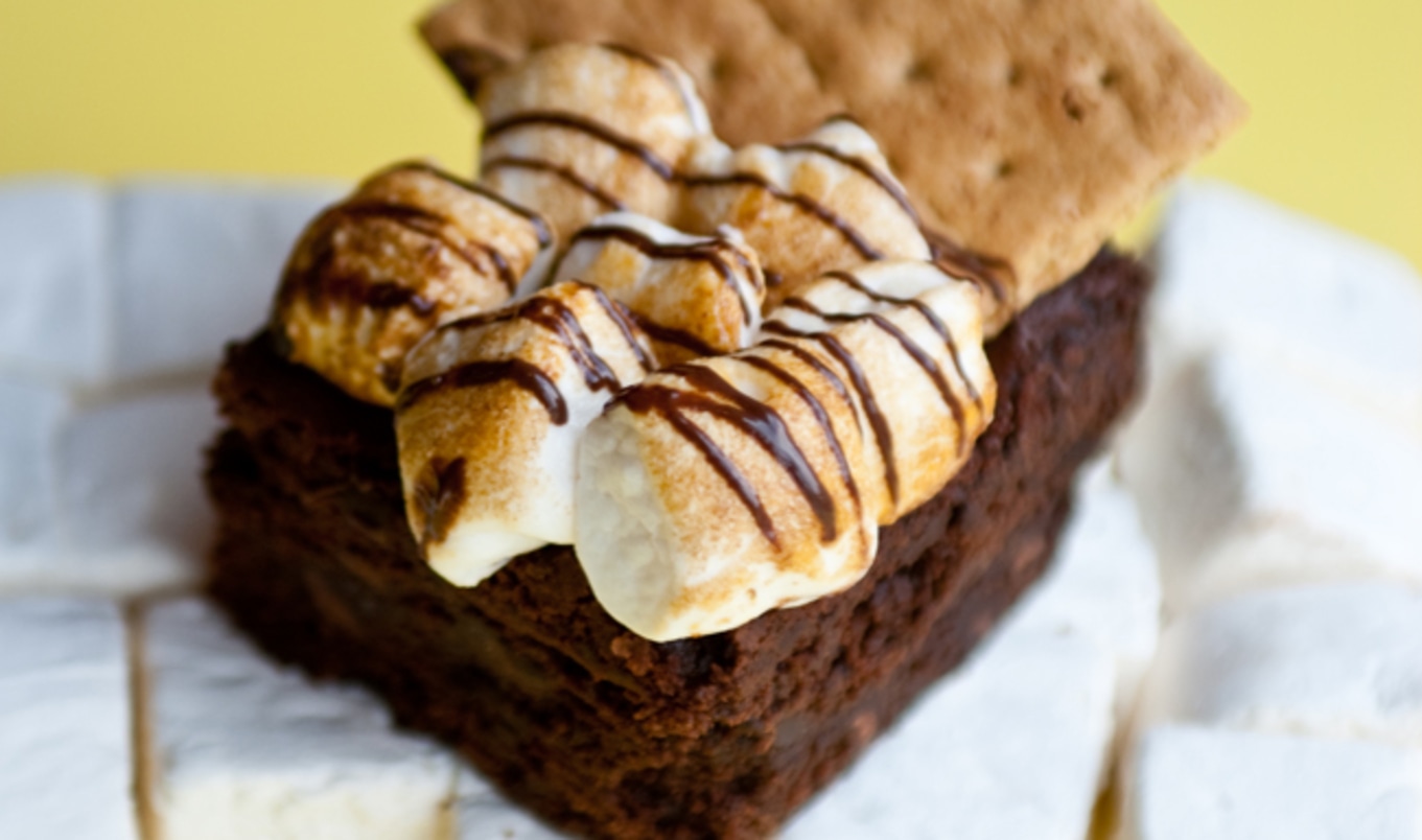 Gooey Vegan S'mores Coffee Brownies