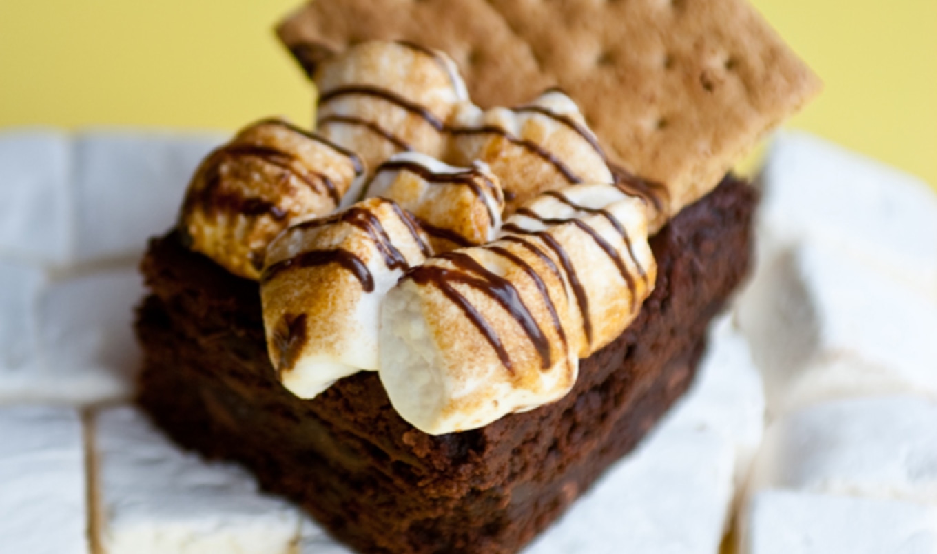 Gooey Vegan S'mores Coffee Brownies