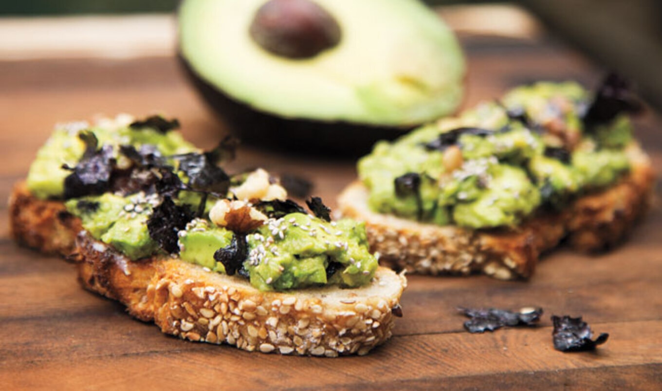 Avocado Nori Crostini With Walnuts
