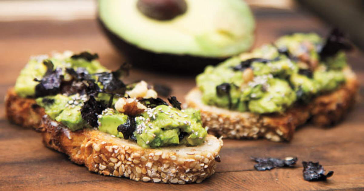 Avocado Nori Crostini With Walnuts | VegNews