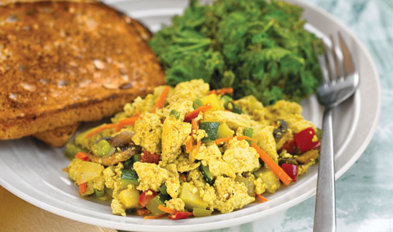 Easy Two-Step Vegan Tofu Scramble With Mixed Veggies