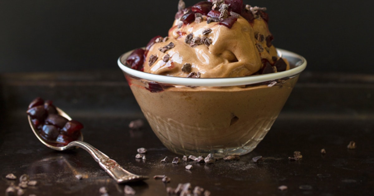 Vegan Double-Chocolate Cherry Chunk Ice Cream