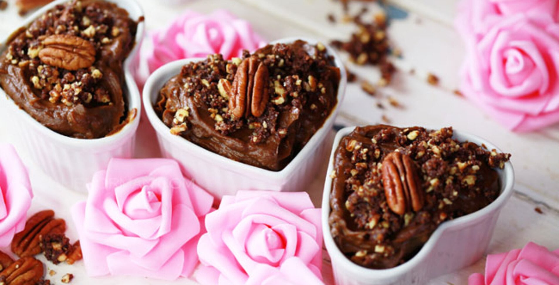 Thick and Creamy Raw Chocolate Mousse With Chocolate Pecan Crumble