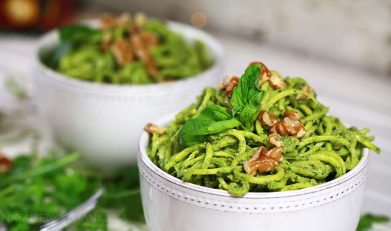 Walnut Basil Pesto With Zucchini Noodles