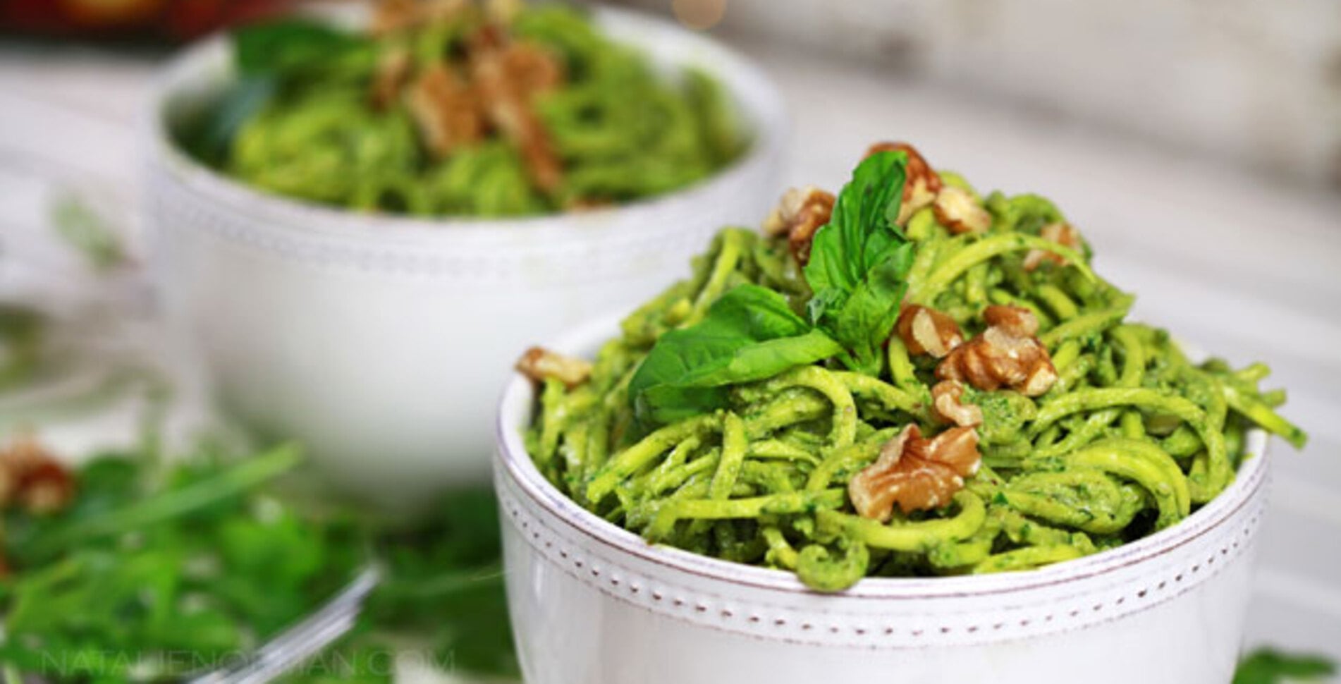 Walnut Basil Pesto With Zucchini Noodles
