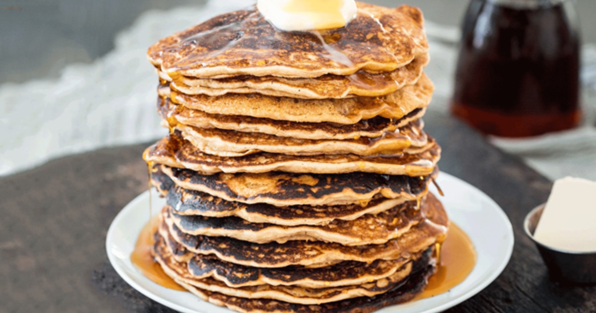 Easy Vegan Maple Peanut Butter Pancakes