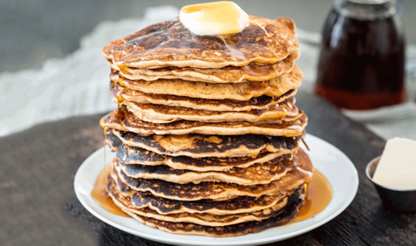 Easy Vegan Maple Peanut Butter Pancakes