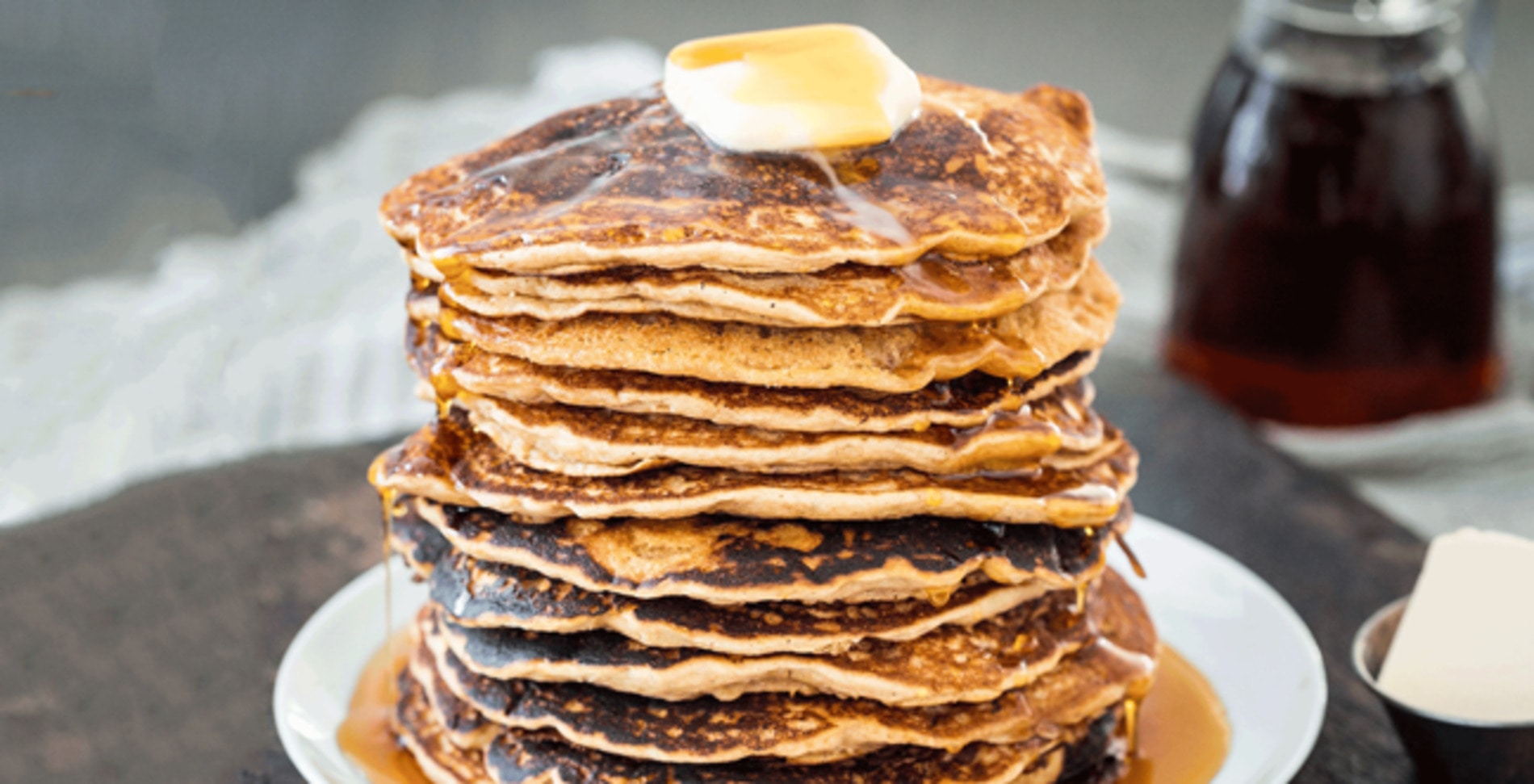 Easy Vegan Maple Peanut Butter Pancakes