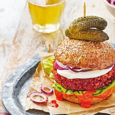 Charred Mediterranean Vegan Falafel Burger