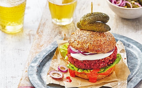 Charred Mediterranean Vegan Falafel Burger