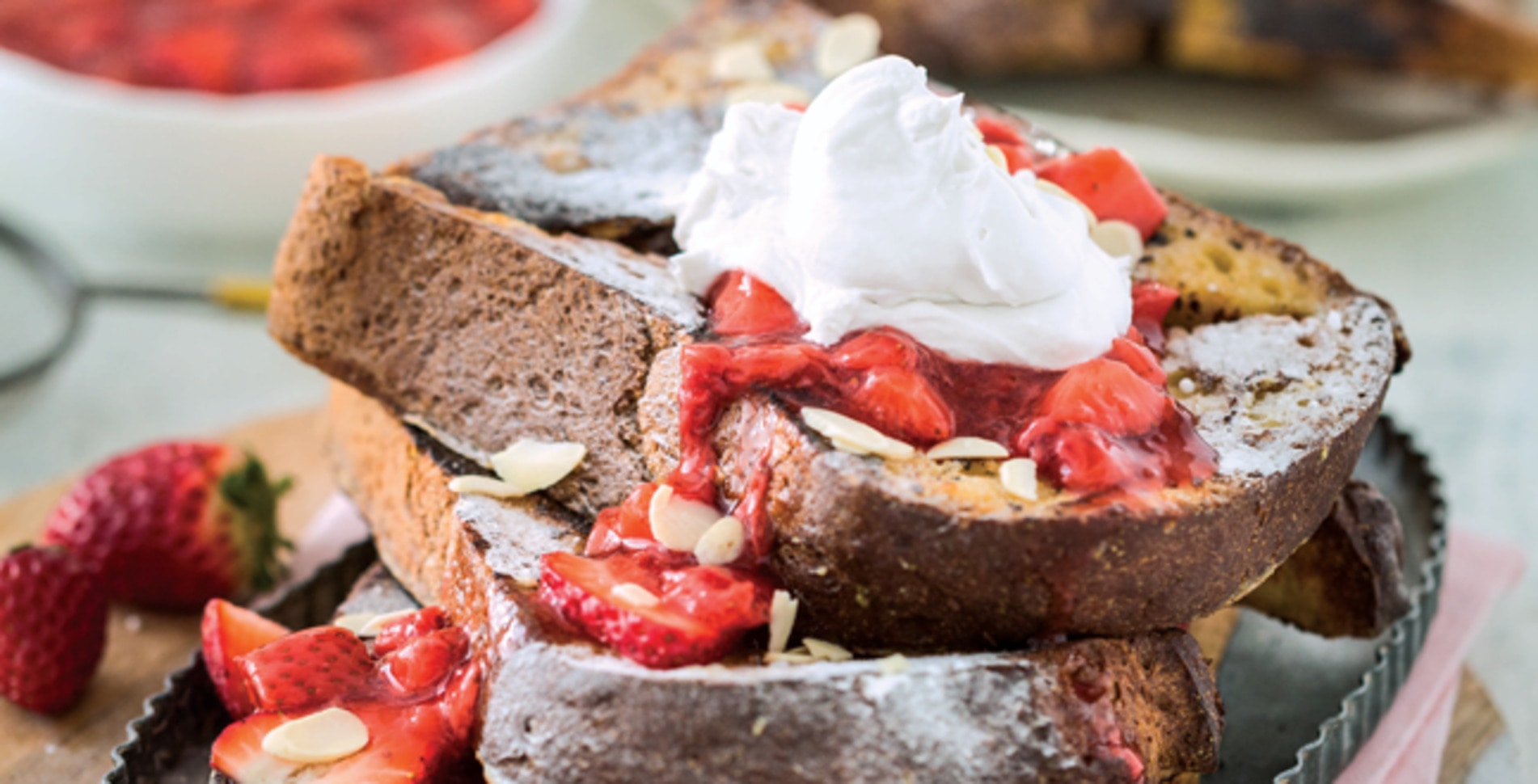 Strawberry Vanilla French Toast With Whipped Cream