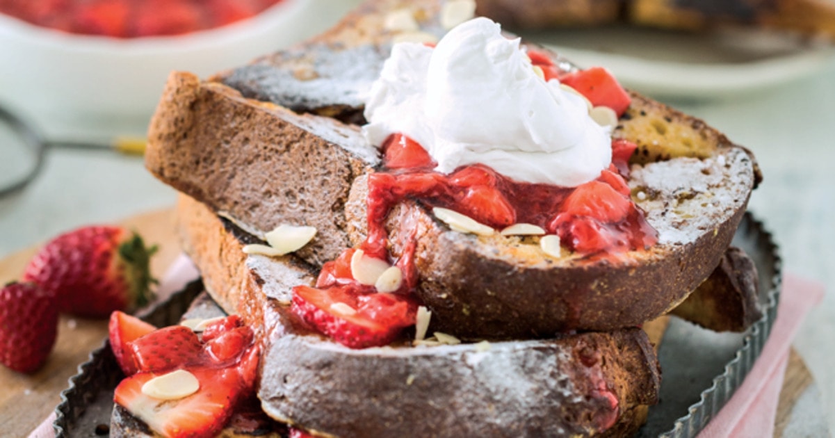 Vegan Strawberry Vanilla French Toast With Whipped Cream | VegNews