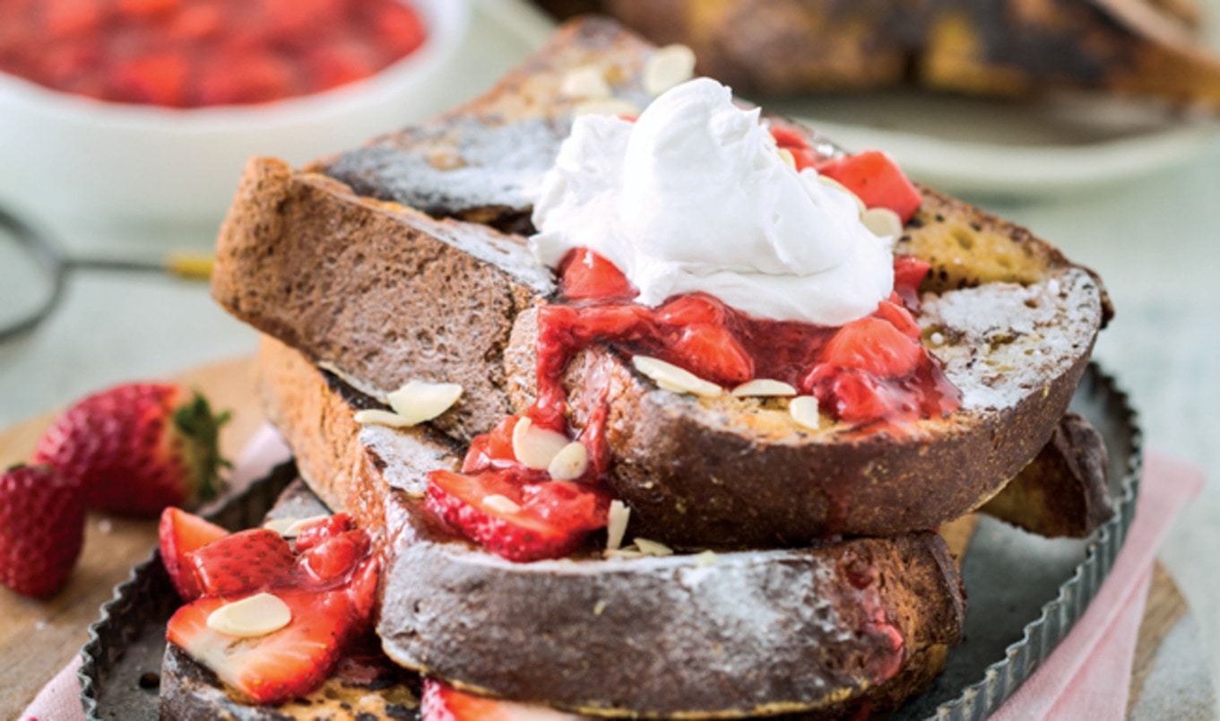 Vegan Strawberry-Vanilla French Toast