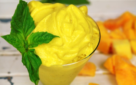 Dairy-Free Mango Basil Sorbet