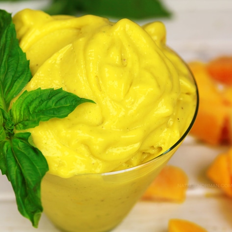 Dairy-Free Mango Basil Sorbet